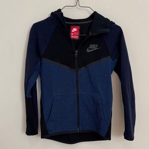 Nike Kids Navy and Black Zip-Up Hoodie Small